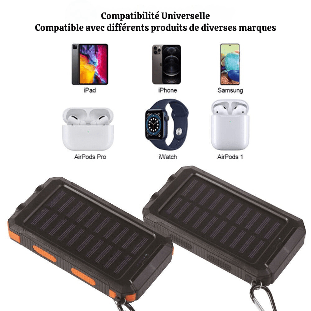 Solar Powerbank 20.000mAh – Tragbares Ladegerät mit Solarpanel, LED-Taschenlampe & wasserdichtem Design für Outdoor-Abenteuer