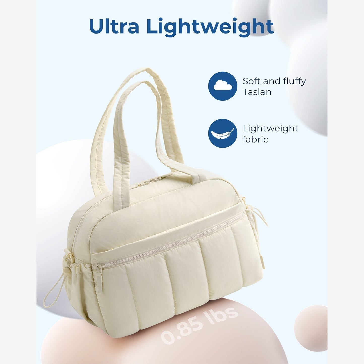 Reisetasche für Handgepäck – Leicht & Wasserabweisend mit Trolley-Gurt & PVC-Fach