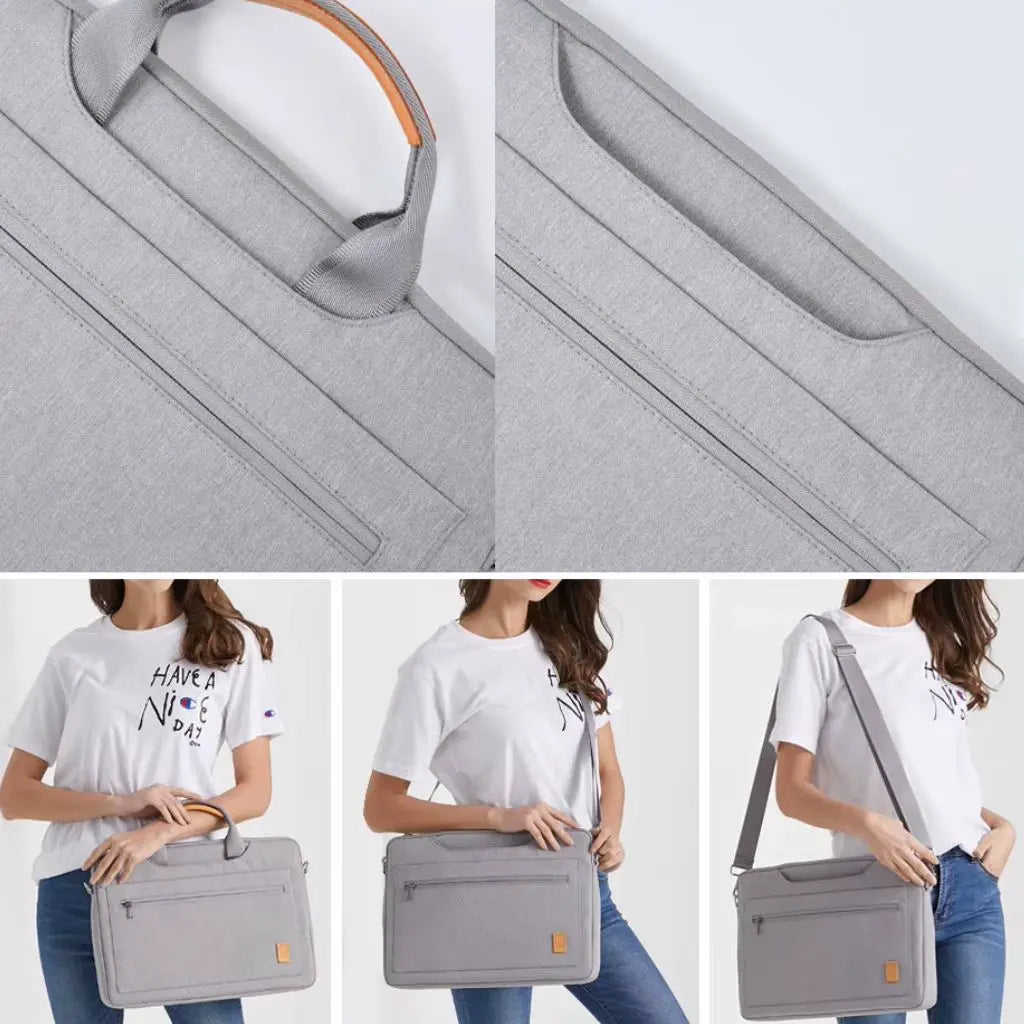 Laptoptasche Damen 16 Zoll Grau – Wasserabweisend, Leicht & Stilvoll für Arbeit & Studium