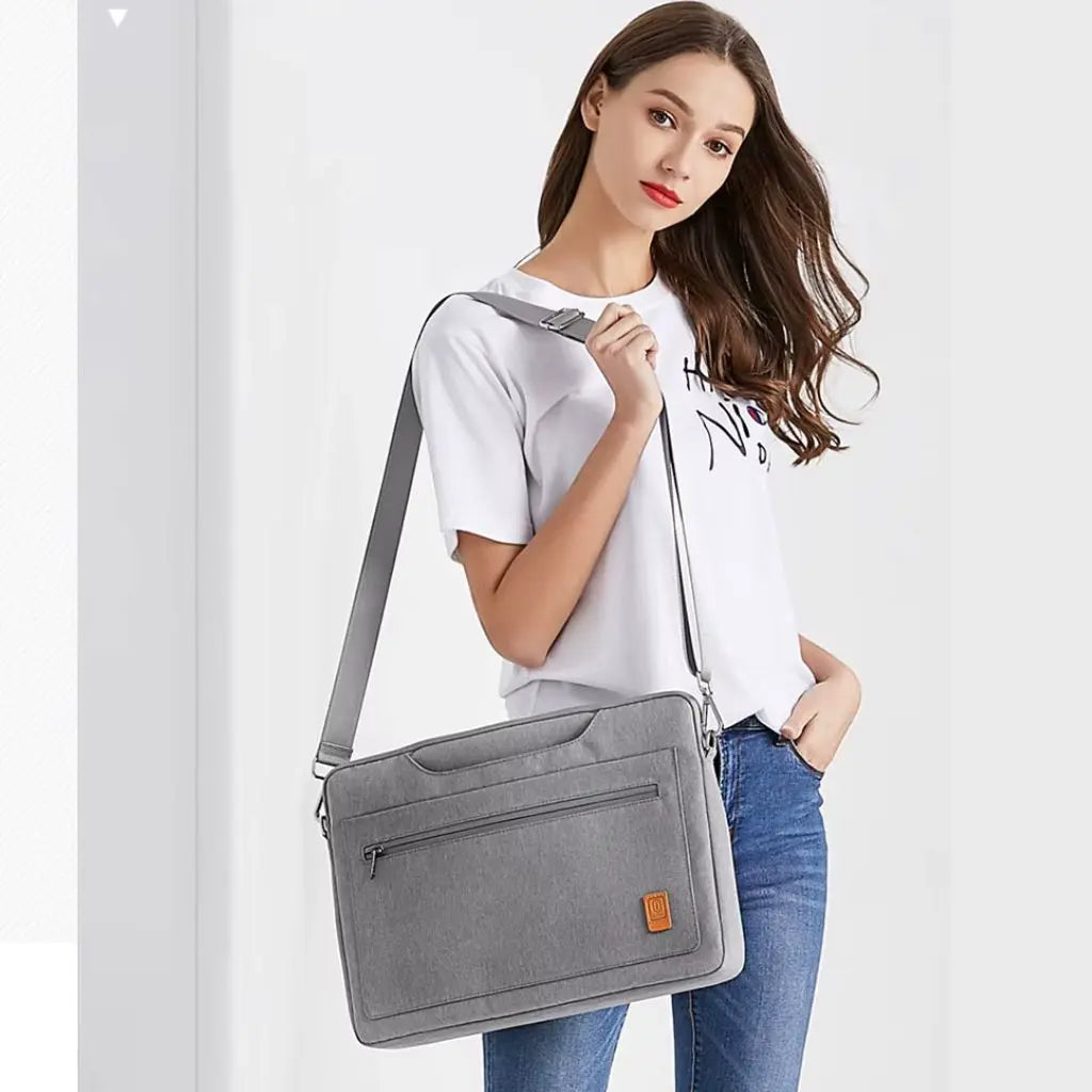 Laptoptasche Damen 16 Zoll Grau – Wasserabweisend, Leicht & Stilvoll für Arbeit & Studium