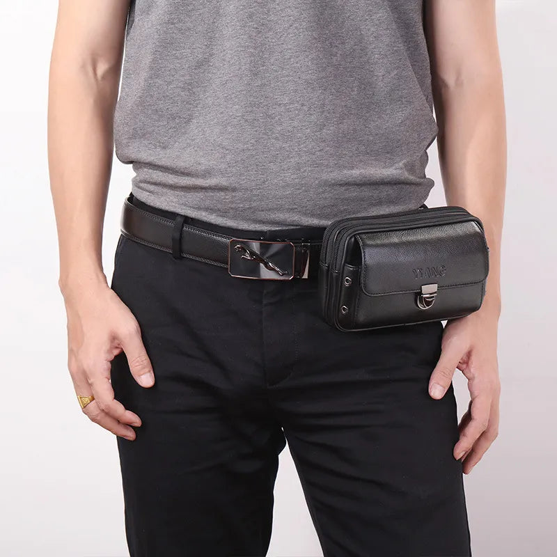 Leder Gürteltasche für Herren – Kompakte und Stilvolle Bauchtasche mit Reißverschlussfächern