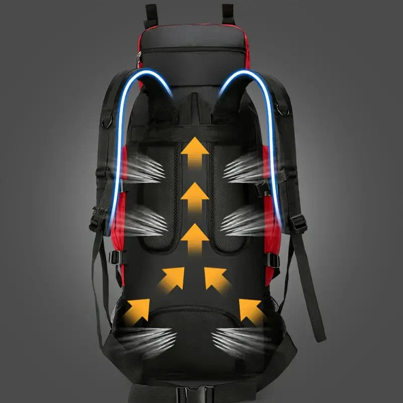 Wasserdichter 90L Outdoor Trekkingrucksack – Atmungsaktiv, Leicht & Komfortabel für Wandern, Camping & Reisen