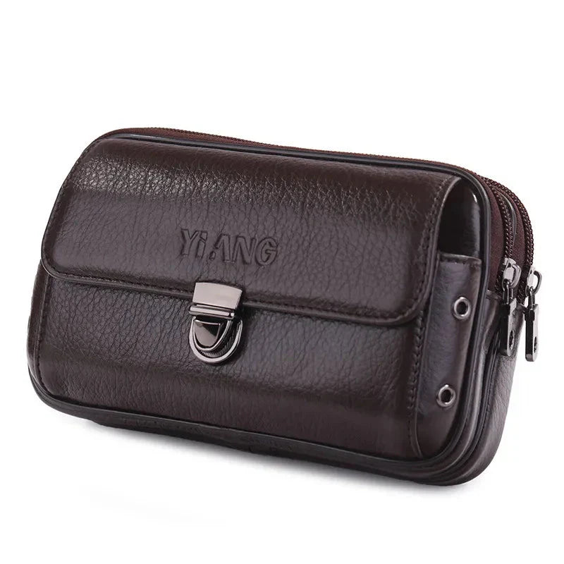 Leder Gürteltasche für Herren – Kompakte und Stilvolle Bauchtasche mit Reißverschlussfächern
