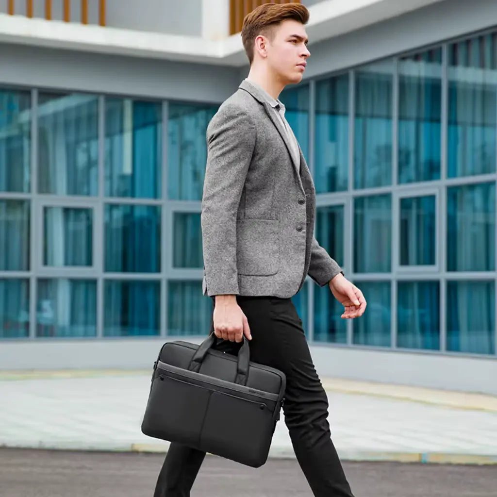 Wasserdichte Laptoptasche für Herren bis 15,6 Zoll – Professionelle Aktentasche mit Schultergurt und Organizer