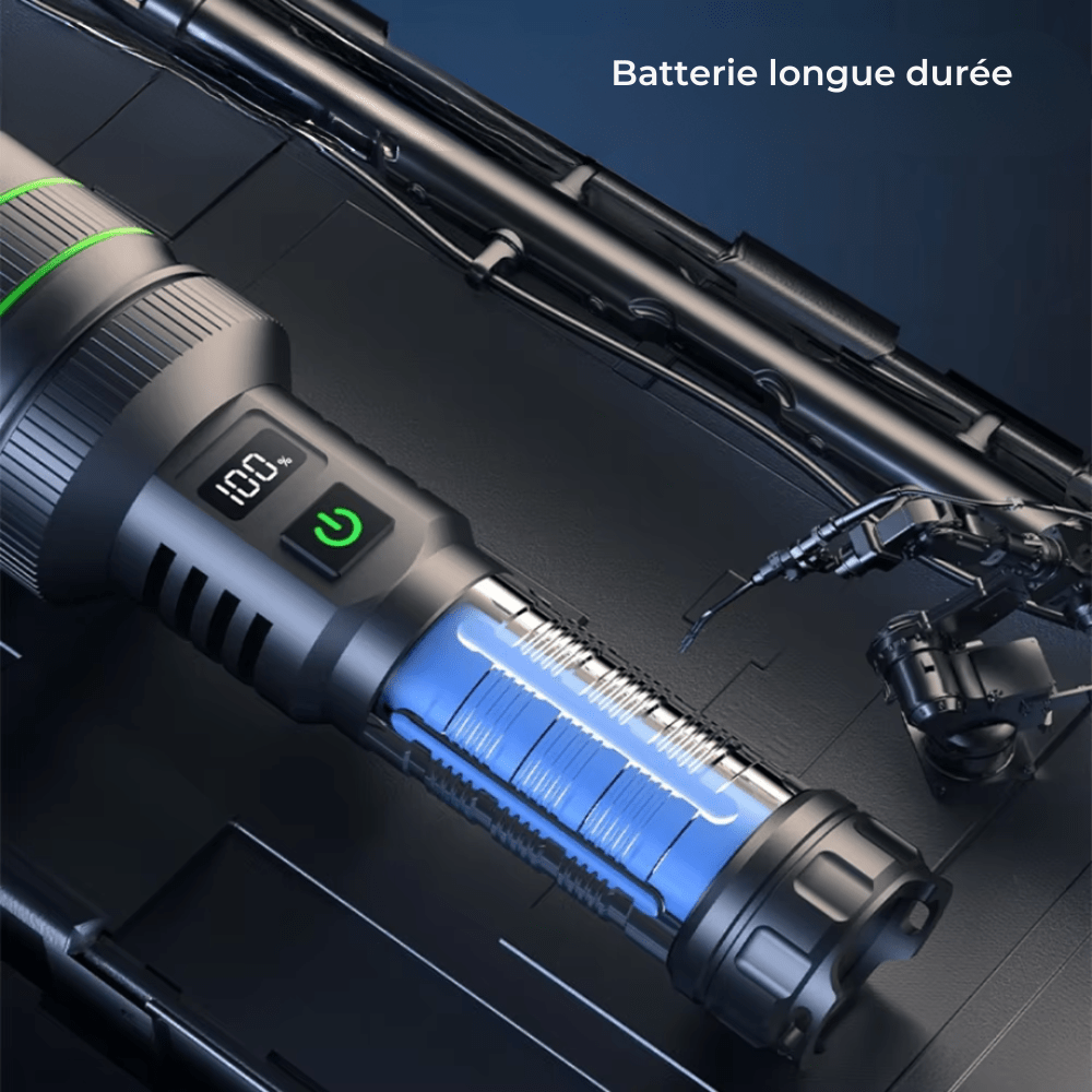 Wiederaufladbare LED-Taschenlampe mit LCD-Display & Powerbank-Funktion – 5 Modi, 1000 Lumen, IPX6 wasserdicht, USB-C Ladeanschluss