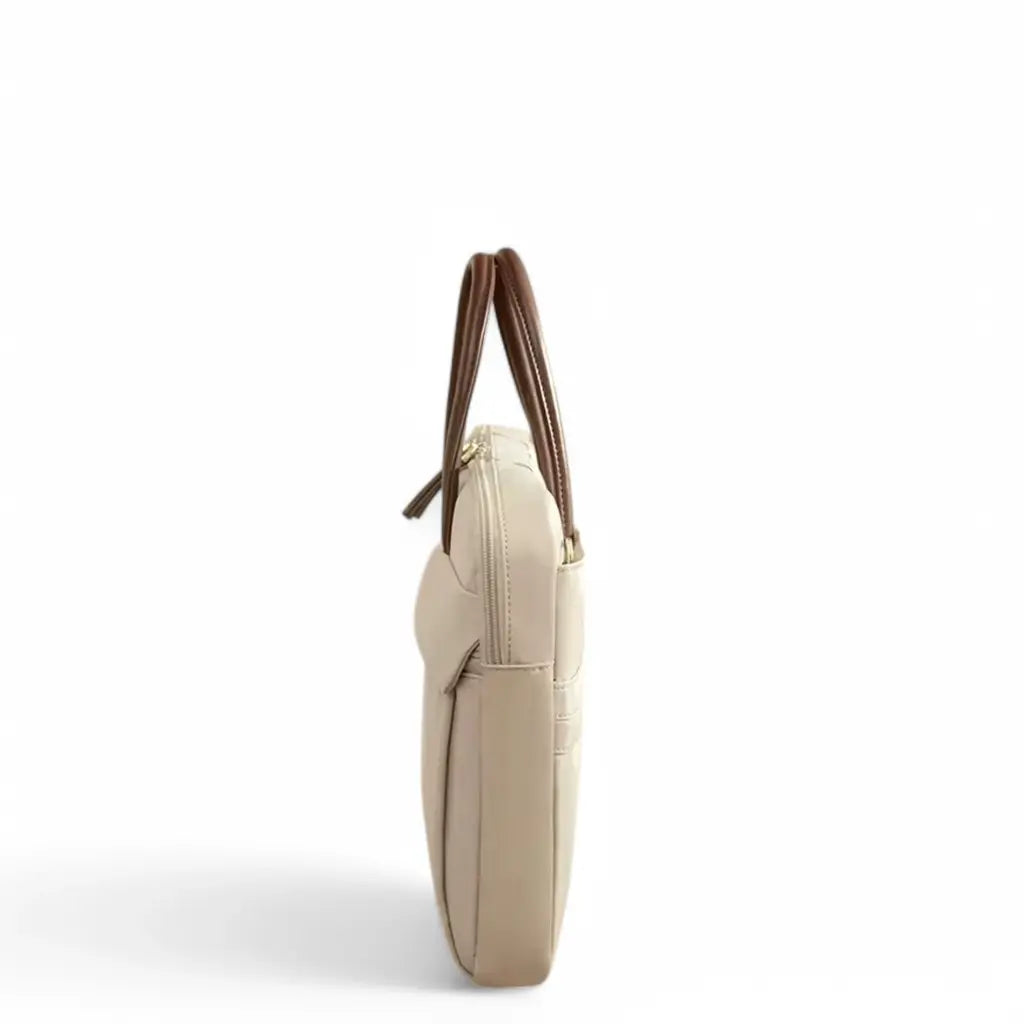 Beige Laptoptasche für Damen – Elegant, wasserabweisend & 16" kompatibel