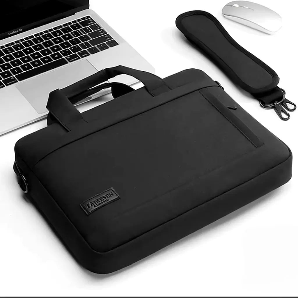 Wasserdichte Laptoptasche für Herren – 17 Zoll, Schwarz, Business Aktentasche mit Schultergurt