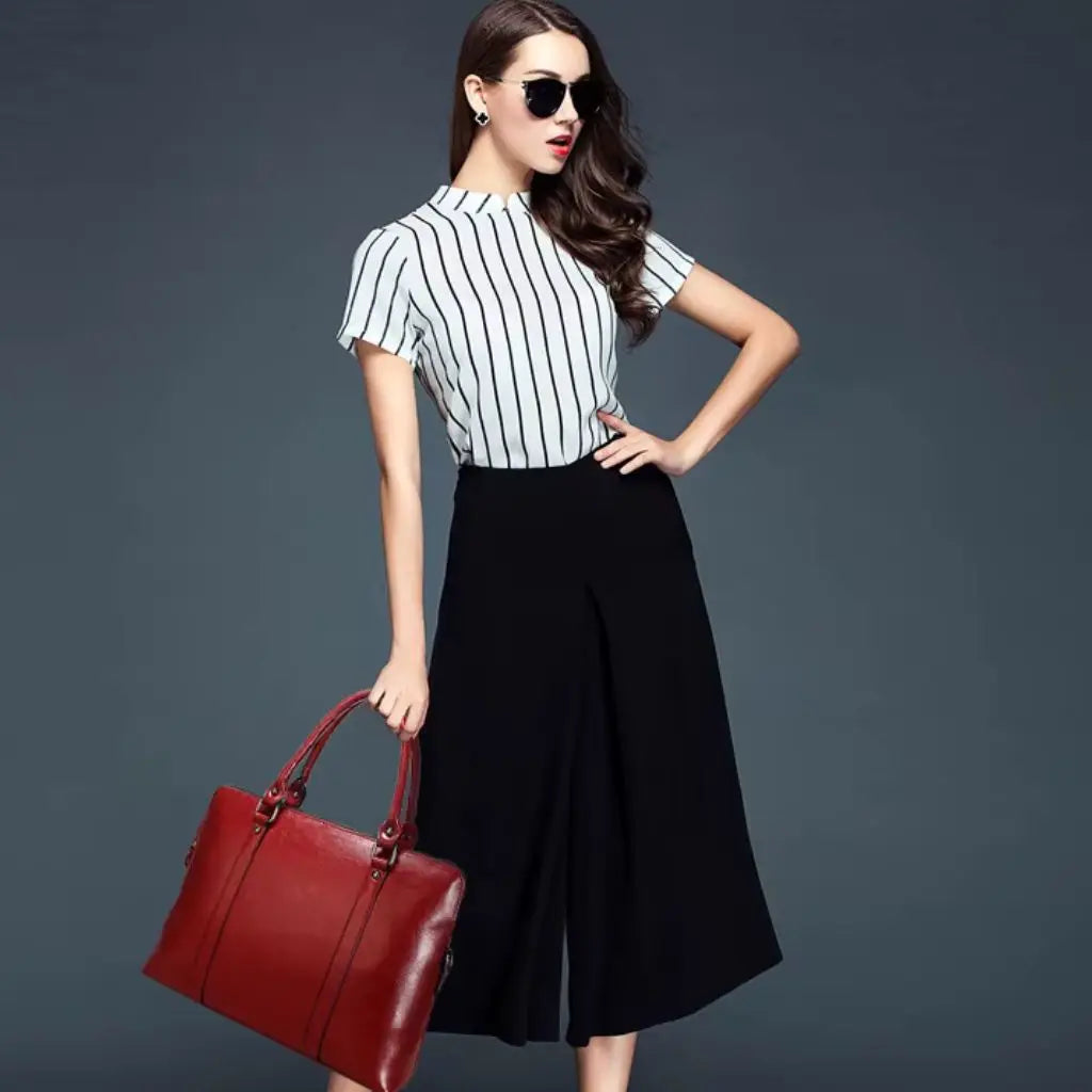 Rote 14-Zoll-Laptoptasche aus Leder für Damen – Stilvoll & Praktisch