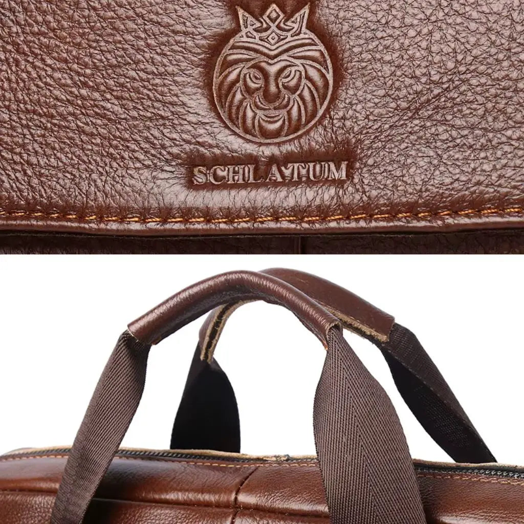 Leder-Laptoptasche für Herren 15 Zoll – Handgefertigte Premium-Aktentasche aus echtem Leder