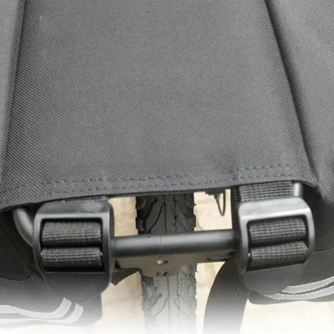 Wasserdichte Doppelte Fahrradtasche – 35L Gepäckträgertasche mit Reflektoren – Schwarz