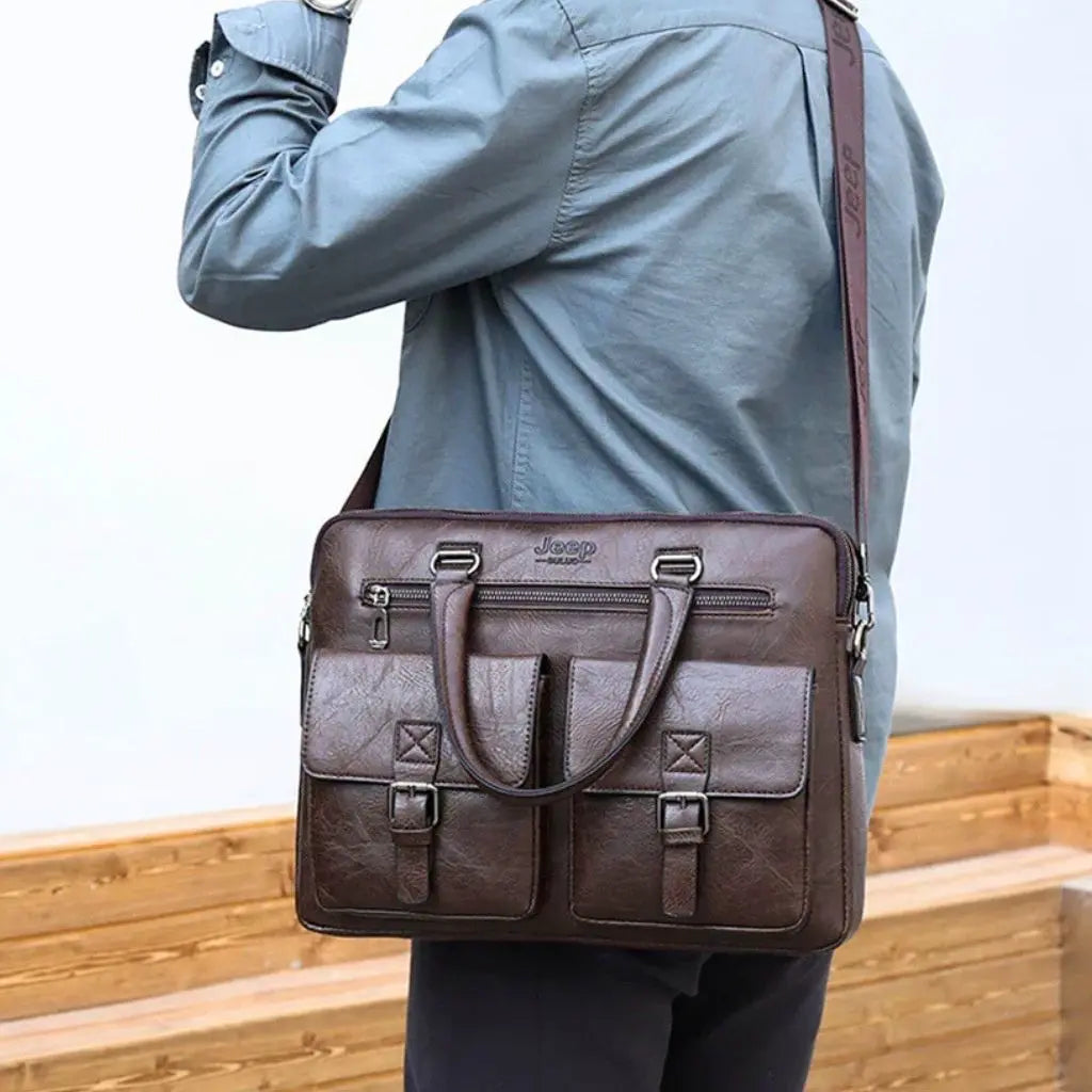 Leder Laptoptasche 13 Zoll Herren – Braun, Echtleder, Vintage Design