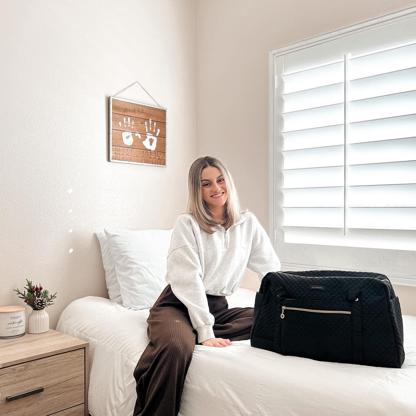 Weekender Reisetasche Damen – Große Handgepäck Tasche mit Schuhfach & Wasserabweisendem Material