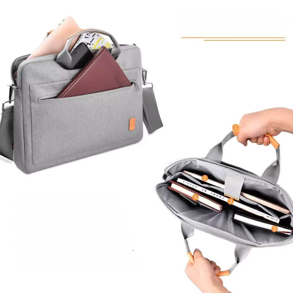 Laptoptasche Damen 16 Zoll Grau – Wasserabweisend, Leicht & Stilvoll für Arbeit & Studium