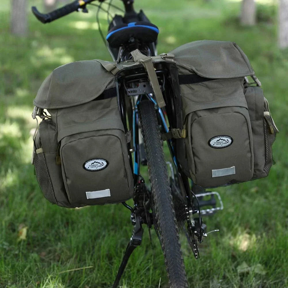 Wasserdichte Fahrradtasche – Doppelte Hintertasche mit viel Stauraum & Seitentaschen