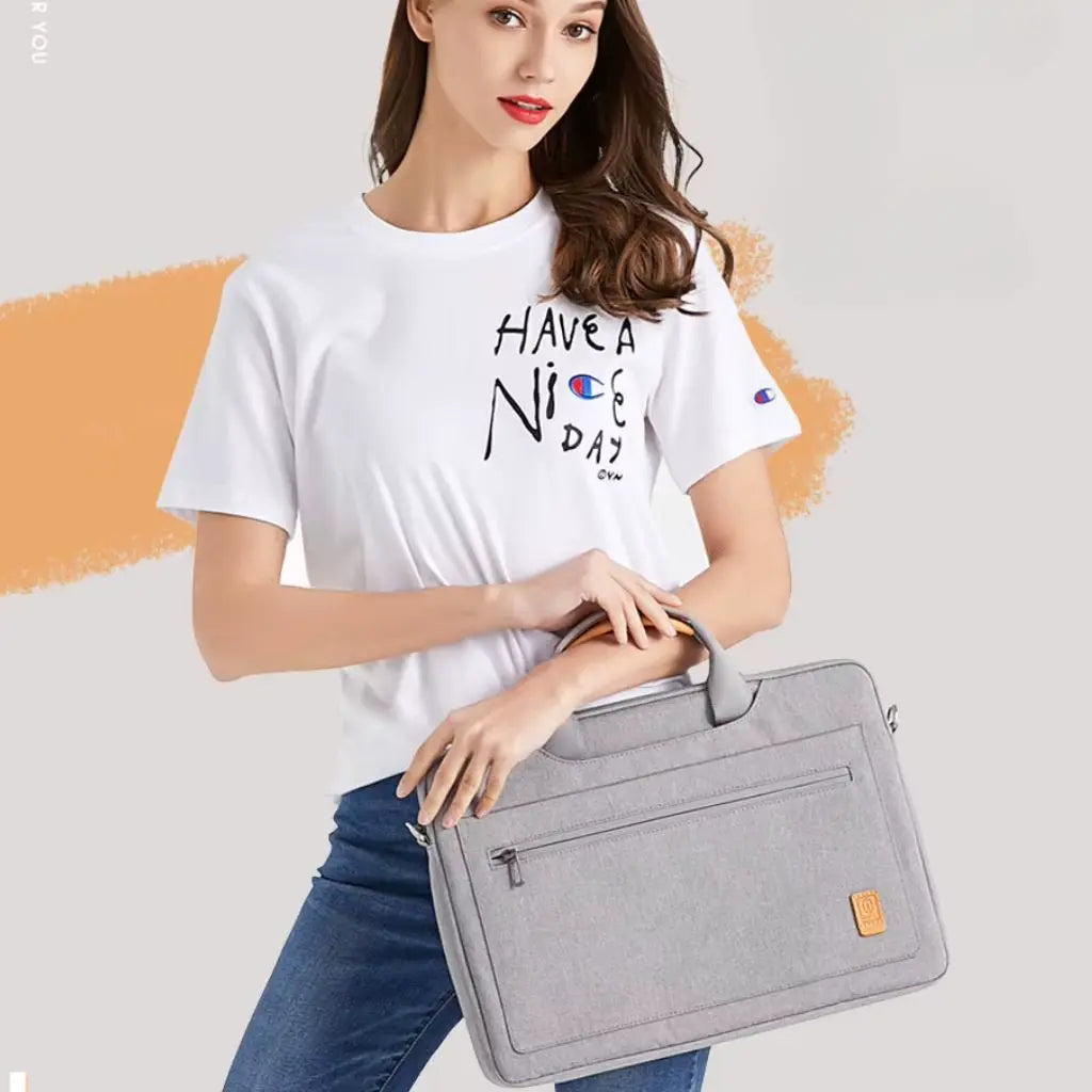 Laptoptasche Damen 16 Zoll Grau – Wasserabweisend, Leicht & Stilvoll für Arbeit & Studium
