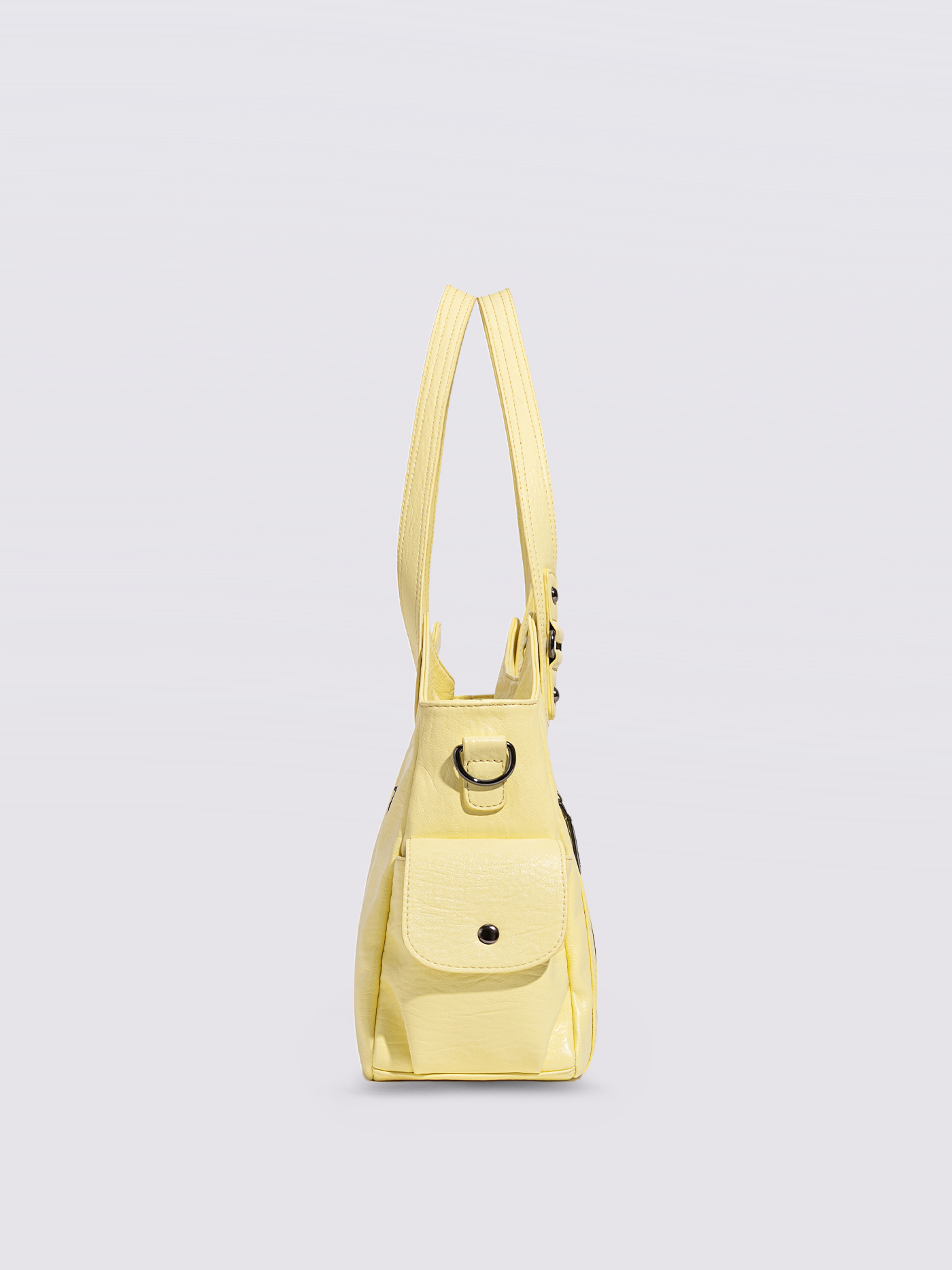 Schwarze Schultertasche Damen mit Seitentaschen – Geräumig & Elegant