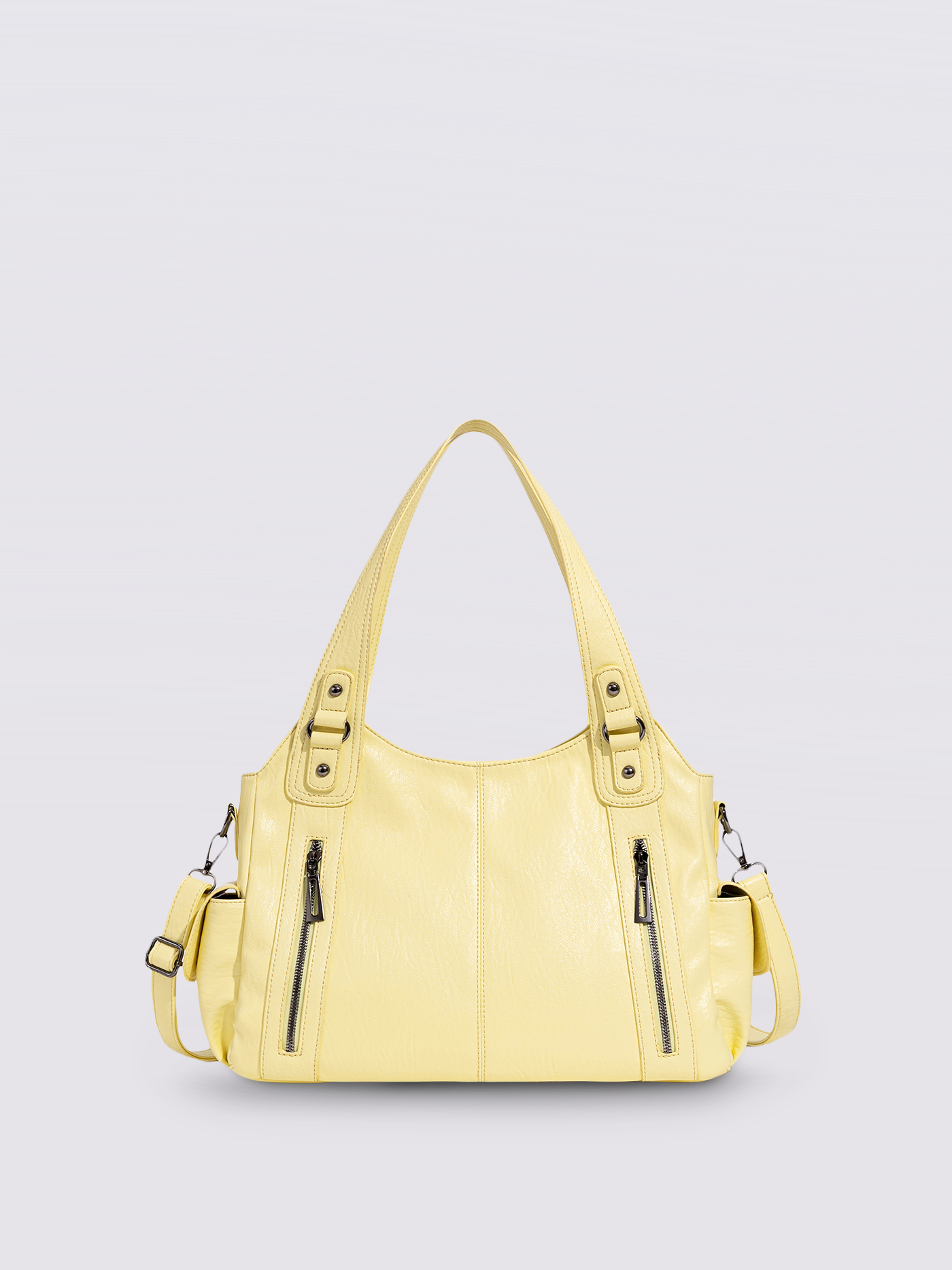 Schwarze Schultertasche Damen mit Seitentaschen – Geräumig & Elegant