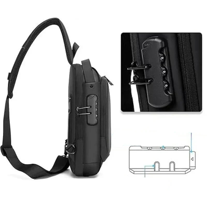 Diebstahlsichere Crossbody Tasche – Wasserdicht, USB-Ladeanschluss & Modernes Design