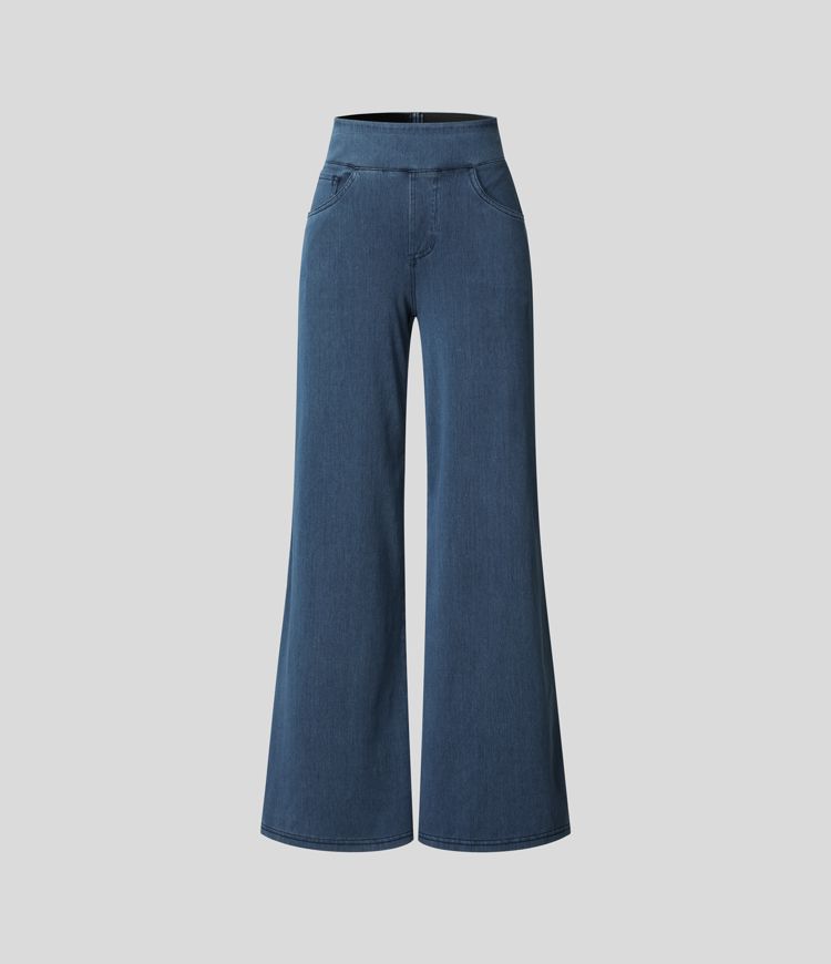 Damen Wide Leg Jeans – Bequeme Schlaghose mit Hoher Taille