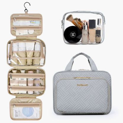 Wasserdichte Kulturtasche mit Transparentem Reiseset – Luxus Kosmetik- & Make-up Tasche für Reisen