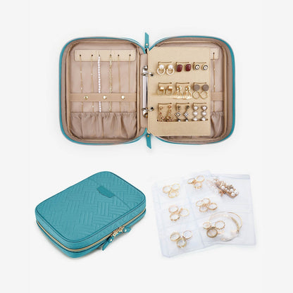 Luxus Schmuckkästchen für Reisen – Kompakter Organizer für Ringe, Ketten & Ohrringe