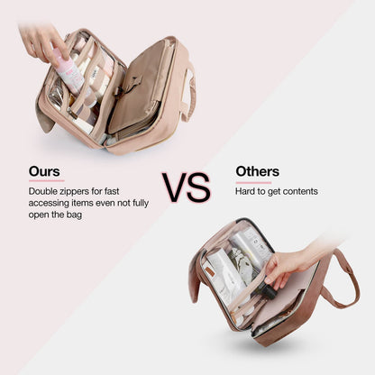Wasserdichte Kulturtasche mit Transparentem Reiseset – Luxus Kosmetik- & Make-up Tasche für Reisen
