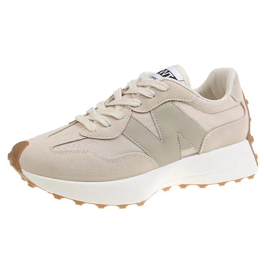 Mina Damen Sneaker – Leicht, Atmungsaktiv & Trendig in Beige-Orange