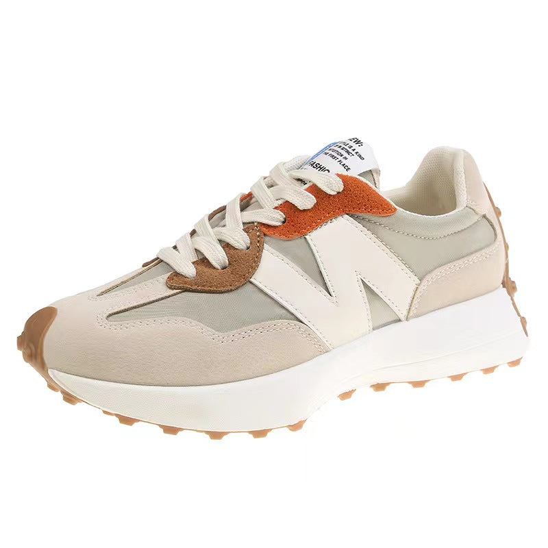 Mina Damen Sneaker – Leicht, Atmungsaktiv & Trendig in Beige-Orange