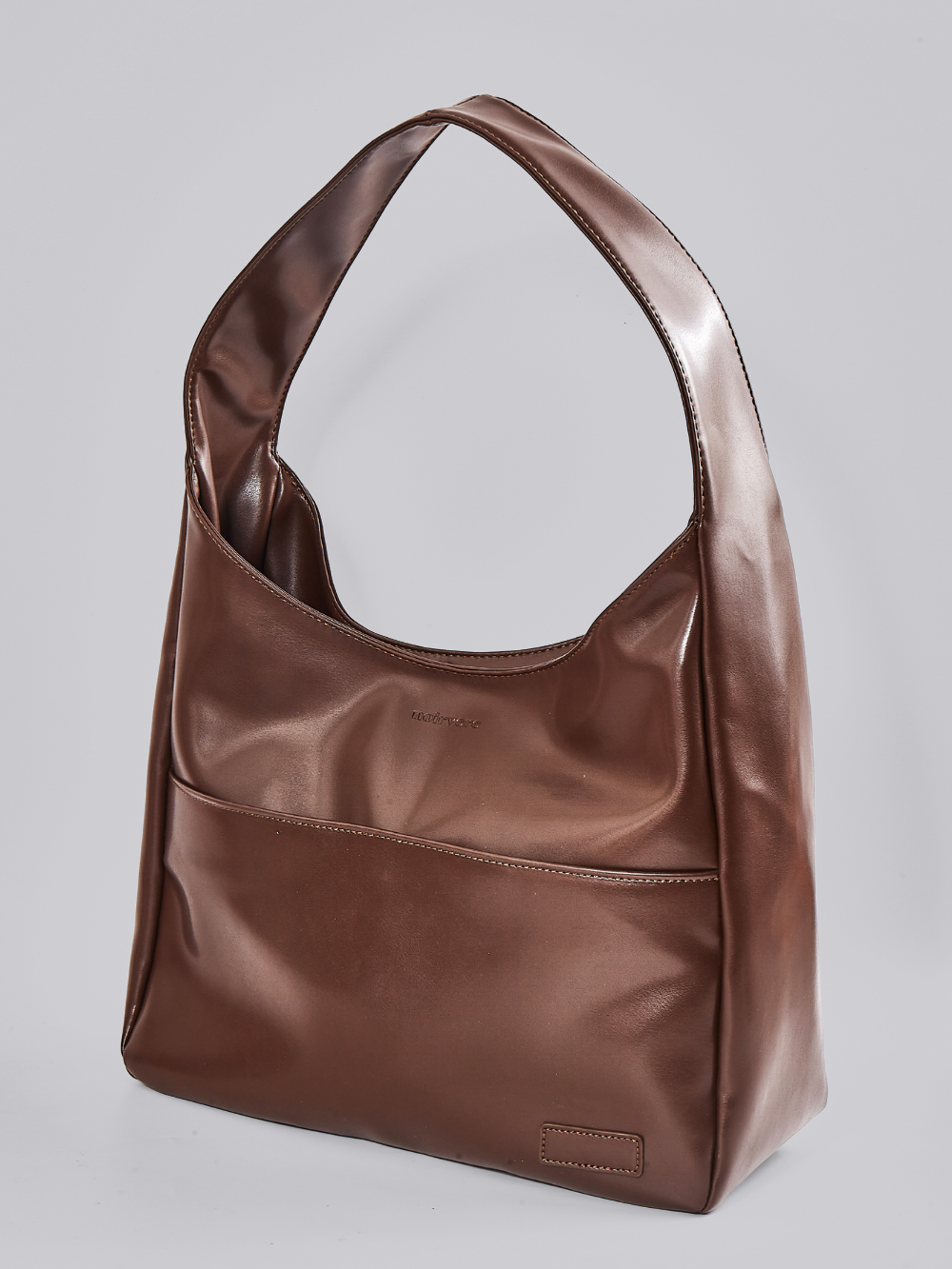 Geräumige Schwarze Schultertasche aus Veganer Leder – Minimalistisches Design