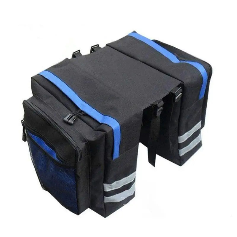 Wasserdichte Doppelte Fahrradtasche – 35L Gepäckträgertasche mit Reflektoren – Schwarz