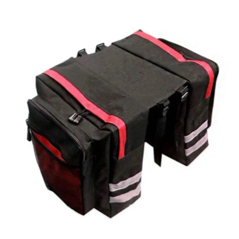 Wasserdichte Doppelte Fahrradtasche – 35L Gepäckträgertasche mit Reflektoren – Schwarz