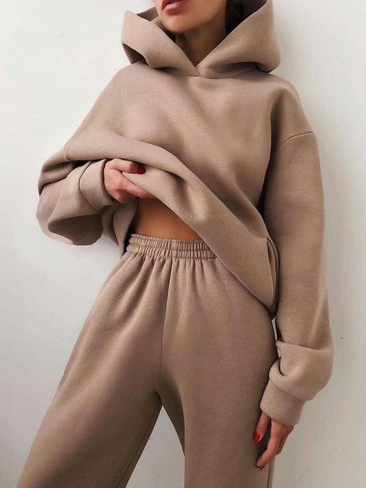 Damen Hausanzug mit Hoodie – Bequemes Loungewear Set