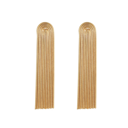 Lange goldfarbene Fransen-Ohrringe – Elegante Statement-Ohrringe für Damen, leicht & stilvoll