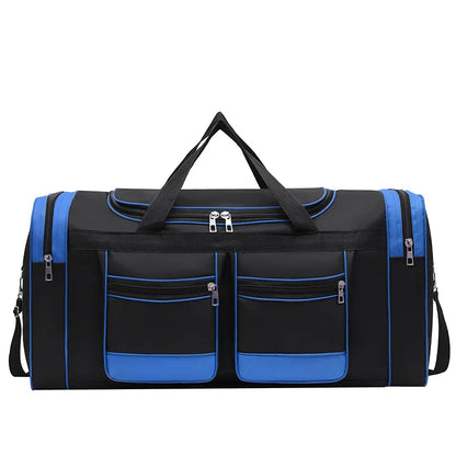Reisetasche mit Großem Volumen – Wasserabweisende Sporttasche 60L mit Schultergurt – Schwarz/Blau oder Rot