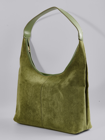 Schwarze Wildleder Schultertasche Damen – Minimalistisches & Geräumiges Design