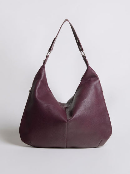 Große Schultertasche Damen – Veganes Leder in Schwarz & Lila