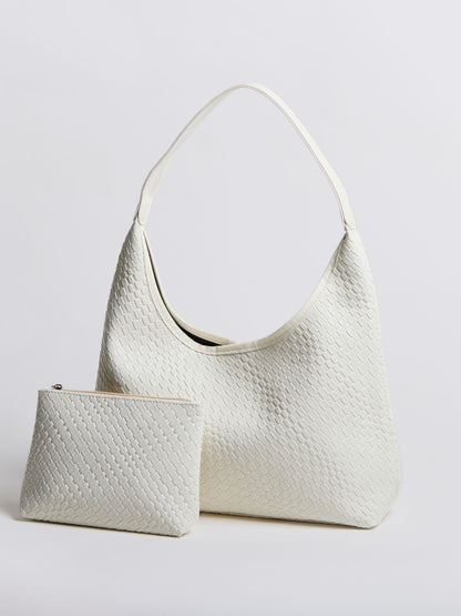 Luxuriöse Geflochtene Schultertasche mit Etui – Geräumig, Stilvoll & Nachhaltig