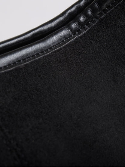 Schwarze Wildleder Schultertasche Damen – Minimalistisches & Geräumiges Design