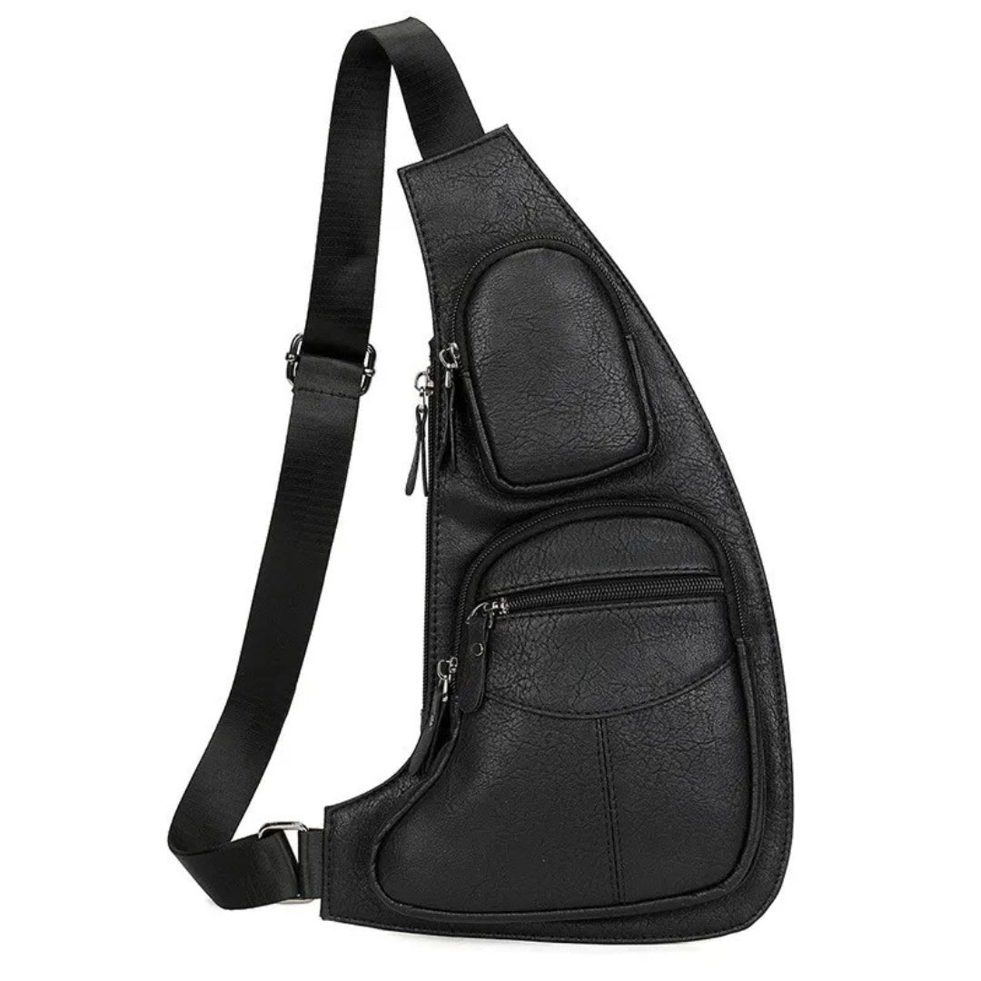 Crossbody Umhängetasche für Herren – Leder Sling Bag mit Mehreren Fächern