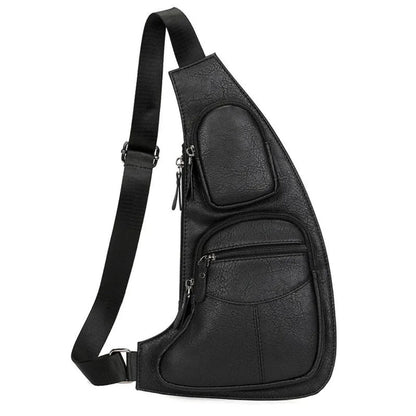 Crossbody Umhängetasche für Herren – Leder Sling Bag mit Mehreren Fächern