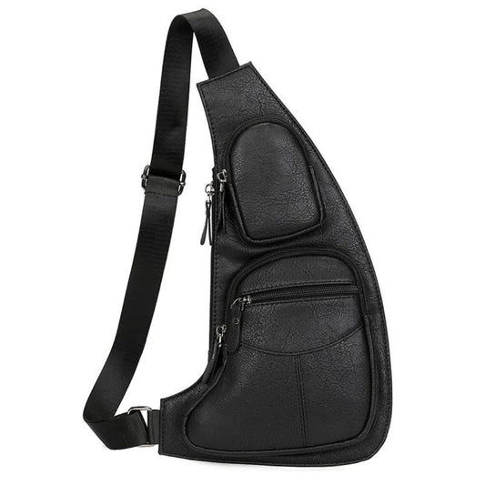 Crossbody Umhängetasche für Herren – Leder Sling Bag mit Mehreren Fächern