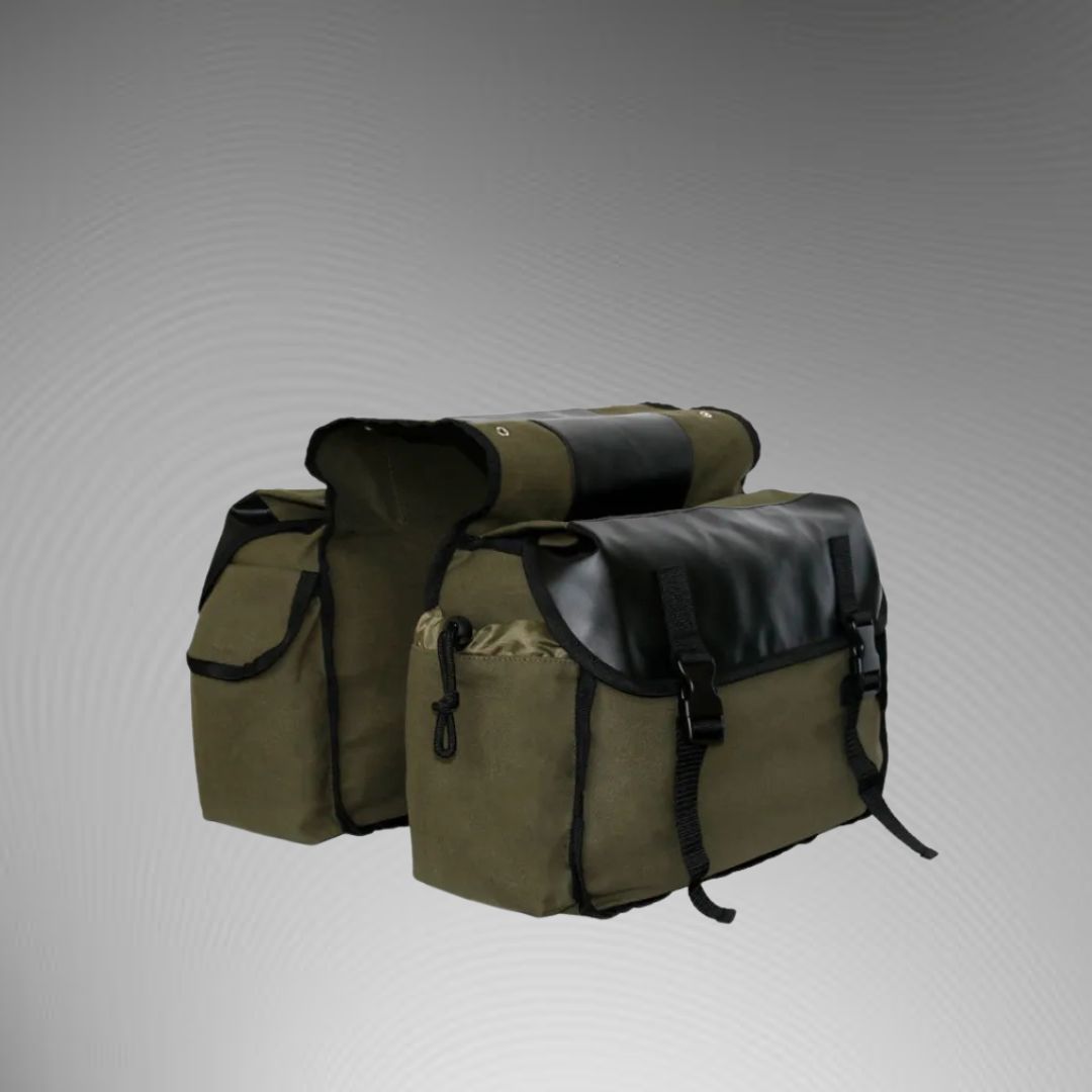 Wasserdichte Fahrradtasche aus Canvas – Doppelte Seitentaschen mit viel Stauraum