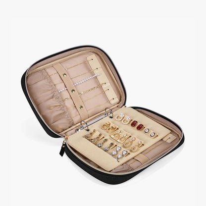 Luxus Schmuckkästchen für Reisen – Kompakter Organizer für Ringe, Ketten & Ohrringe