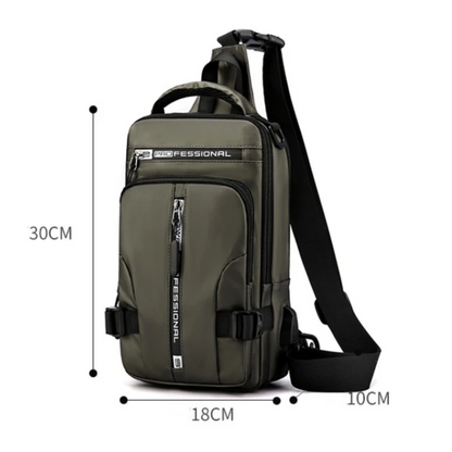 Wasserfeste Crossbody-Tasche mit USB-Anschluss – Anti-Diebstahl, Verstellbarer Schultergurt, Ideal für Reisen und Alltag