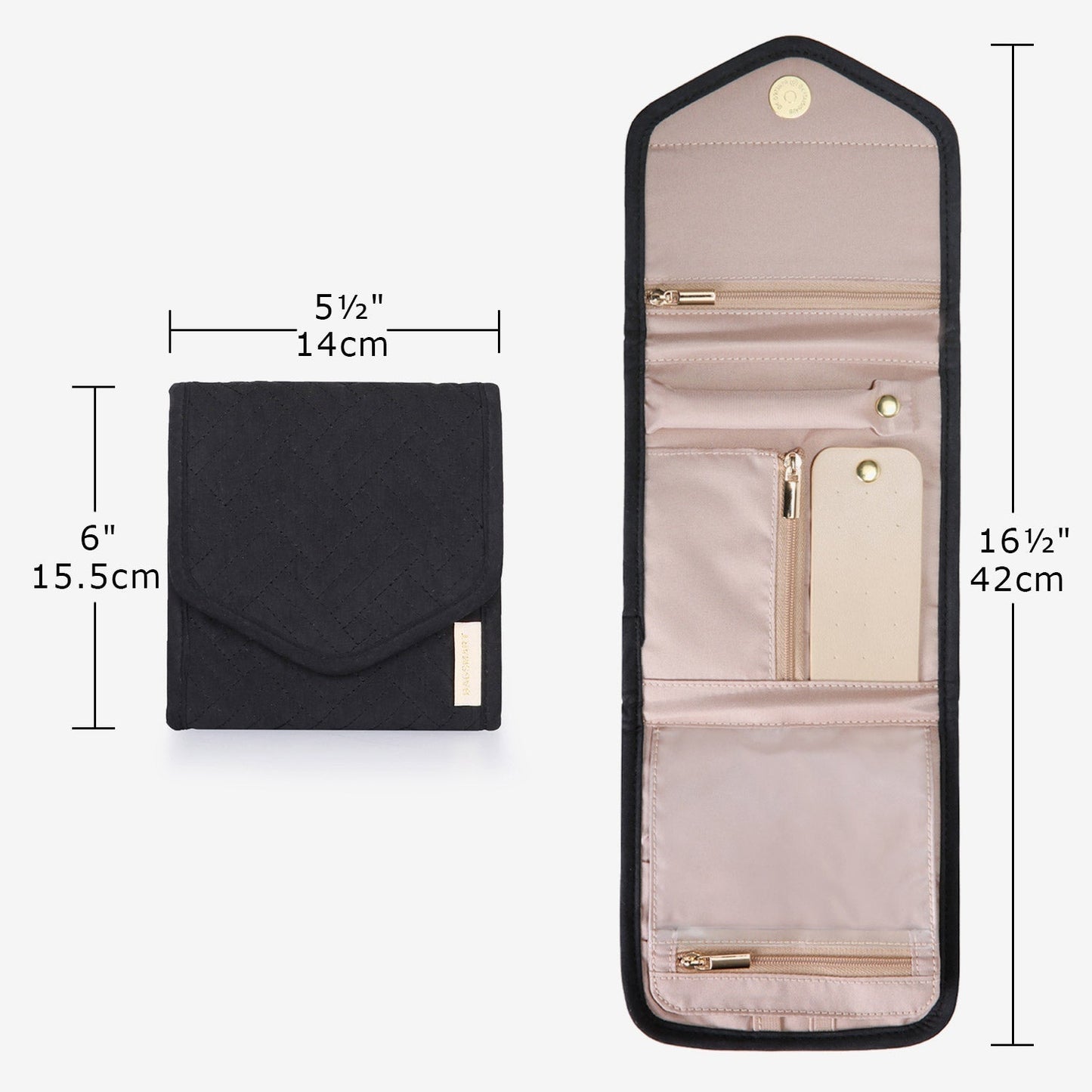 Schmucktasche Organizer – Kompakte Schmuck Aufbewahrung für Reisen im Umschlag-Design