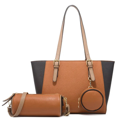 3-teiliges Damen Handtaschen Set – Shopper, Schultertasche & Geldbörse in einem