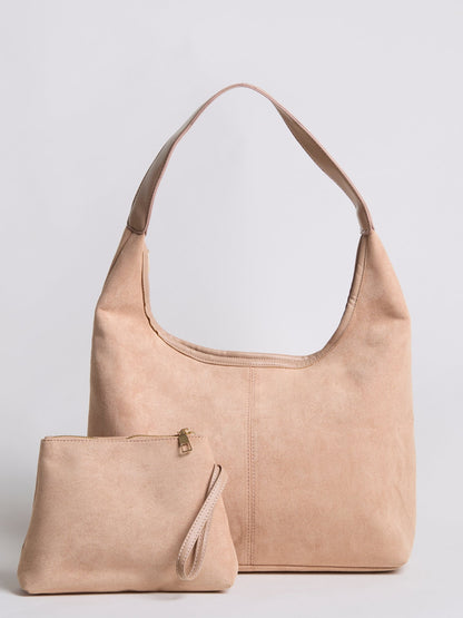 Schwarze Wildleder Schultertasche Damen – Minimalistisches & Geräumiges Design