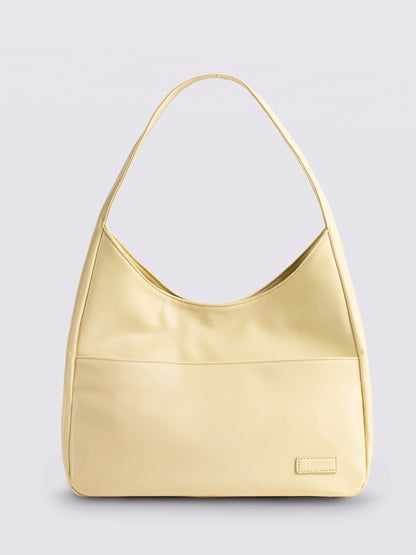 Geräumige Schwarze Schultertasche aus Veganer Leder – Minimalistisches Design