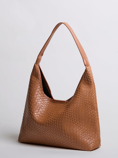 Luxuriöse Geflochtene Schultertasche mit Etui – Geräumig, Stilvoll & Nachhaltig