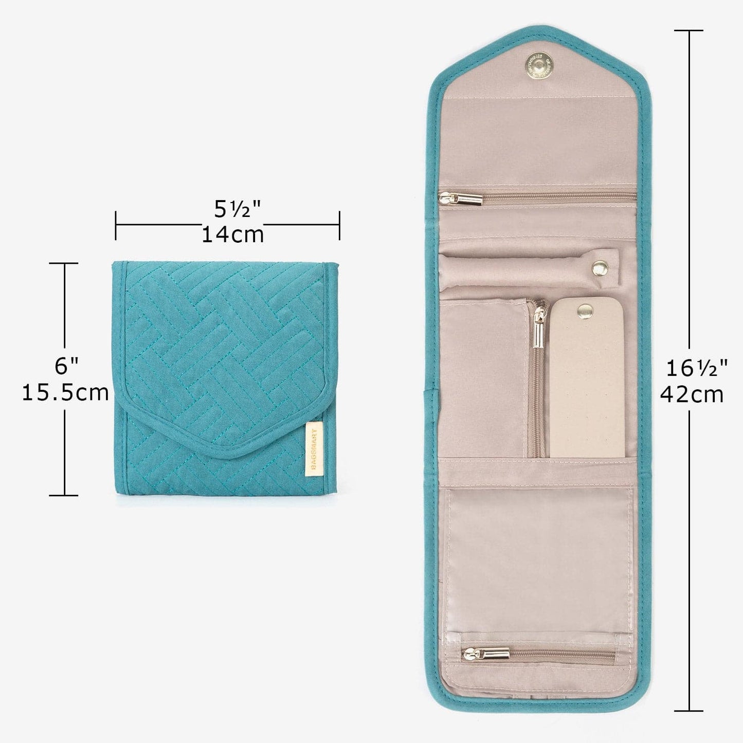 Schmucktasche Organizer – Kompakte Schmuck Aufbewahrung für Reisen im Umschlag-Design